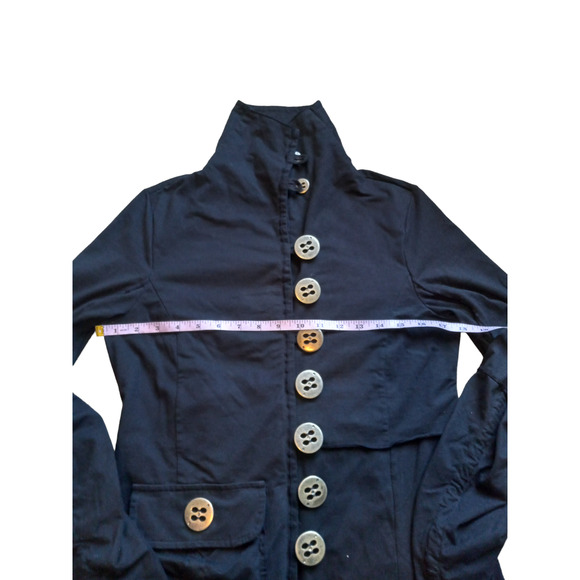 Neon Buddha Black Coat/Dress with Button Detail - Picture 12 of 12